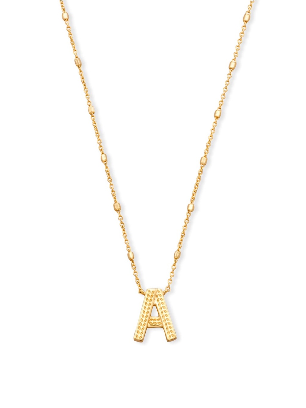 Letter A Pendant Necklace in Gold Kendra Scott